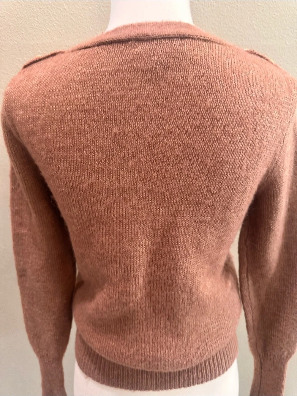 J. Crew Boatneck mohair wool blend Rust Button-Shoulder Women's Sweater s